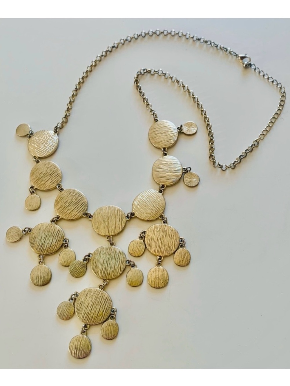 Brushed Gold Bauble Bib Statement Necklace from Bancroft Leighton